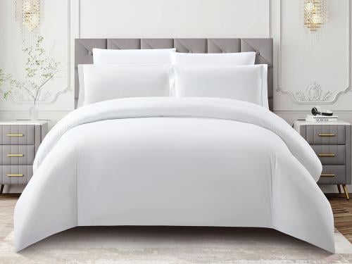 مفرش مارسيا فندقي مفرد 5 قطع - أبيض