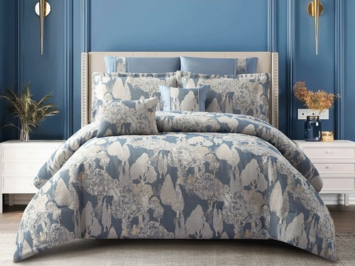 مفرش كاتنس الفاخر مفرد ونص من نسج الجاكار - 5 قطع