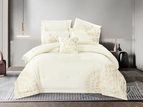 مفرش كاليكا صيفي مزدوج خامة قطنية مطرزة 7 قطع