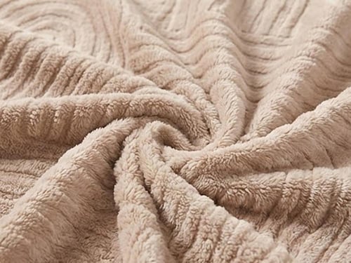 بطانية دفء شتوي سادة مقاس مزدوج - بيج