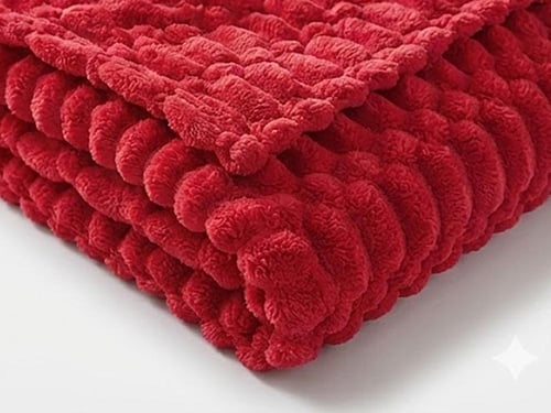 بطانية دفء شتوي سادة مقاس مفرد ونص - أحمر