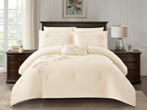 مفرش ألين صيفي مفرد من خامة القطن المطرز 5 قطع