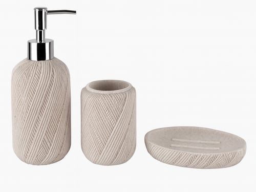 طقم إكسسوارات حمام 3 قطع - بيج