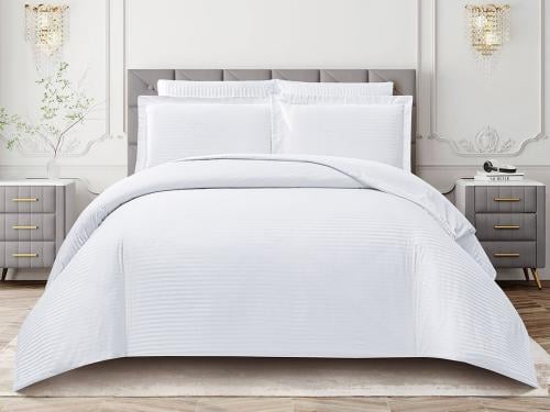 مفرش نيلسون فندقي مزدوج 7 قطع - أبيض