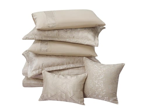 مفرش كاتنس الفاخر من نسيج الجاكار مزدوج - 8 قطع