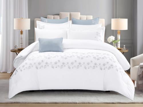 مفرش سولين صيفي مزدوج من خامة القطن المطرز 9 قطع