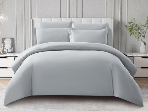 مفرش مارسيا فندقي مزدوج 7 قطع - رمادي