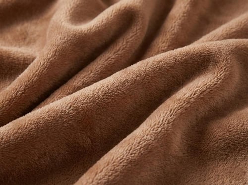 بطانية دفء شتوي سادة مقاس مفرد - بني