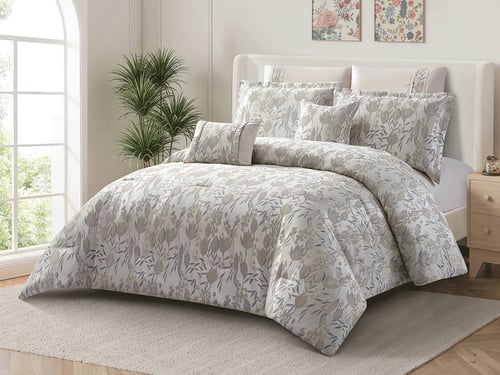 مفرش كاتنس الفاخر مفرد ونص من نسج الجاكار - 5 قطع