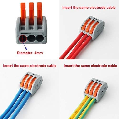 (20 قطعة) موصل اسلاك متعدد التوصيل 3 اطراف مدمج بذ...