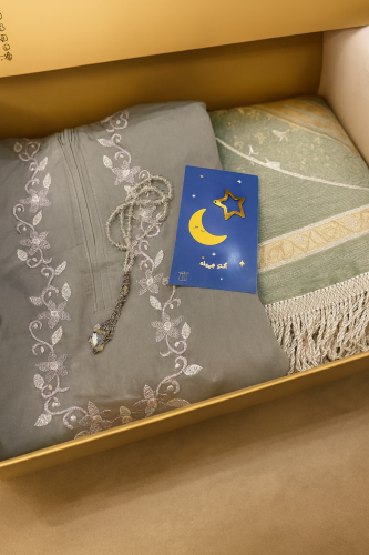 طقم صلاه للفتيات رمادي مقاس m