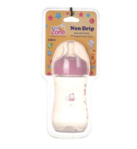 رضاعة بيبي زون بلاستيك ضد المغص 240 مل 8532