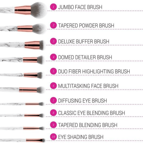 مجموعة فرش مكياج من بي اتش كوزمتك - ماربل لوكس - 1...