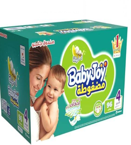 حفائض بيبي جوي المضغوطة، مقاس 4 كبير، عبوة صندوق ج...