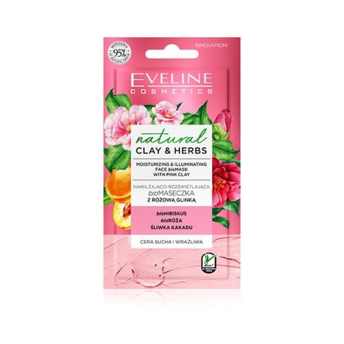 قناع الطين الوردي والأعشاب لترطيب وإضاءة البشرة 8