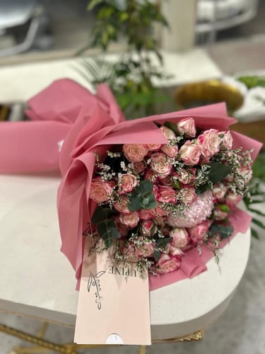 بوكيه ورد طبيعي