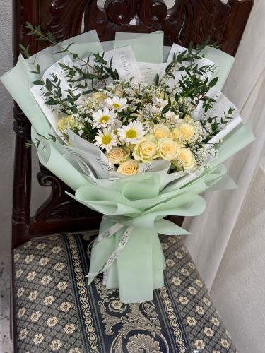 بوكيه ورد طبيعي