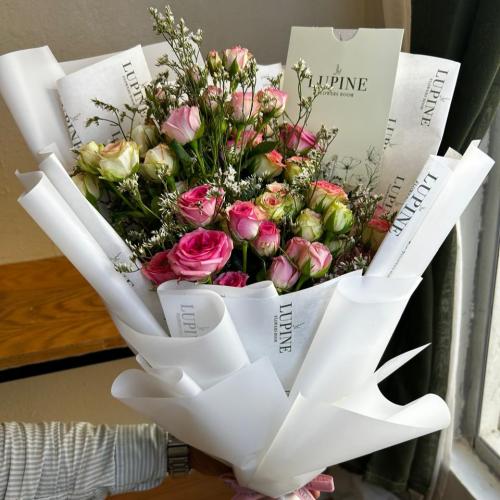 بوكيه ورد طبيعي