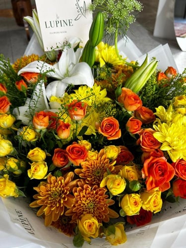 بوكيه ورد طبيعي