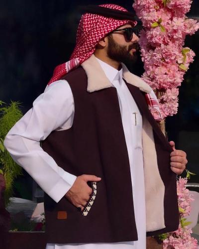 سديري جوخ عنابي بفرو داخلي