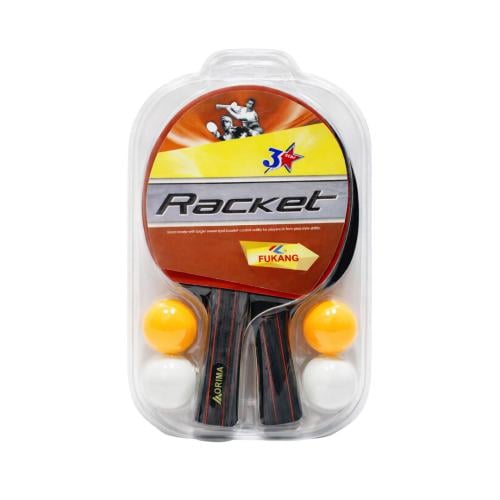طقم مضارب تنس طاولة 3 نجوم (2 مضرب + 4 كرات)
