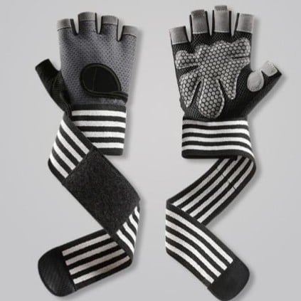 قفازات رياضية للياقة البدنية مع واقيات للمعصم