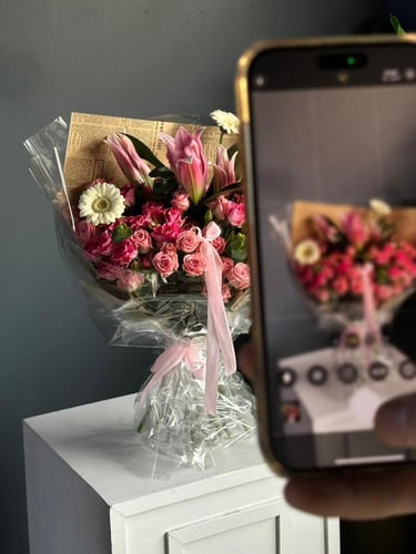 باقة بيبي روز بتنسيق كلاسيك