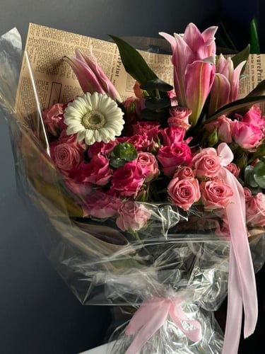 باقة بيبي روز بتنسيق كلاسيك