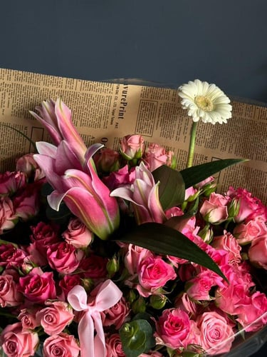 باقة بيبي روز بتنسيق كلاسيك