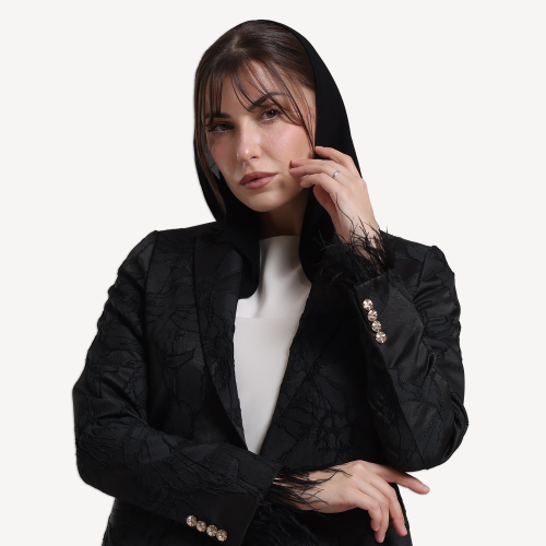 AB0002 - عباية بليزر تفته جاكار