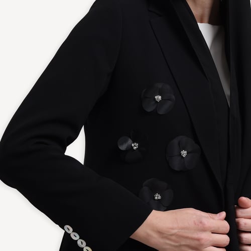 AB0006 – عباية بليزر الورد أسود