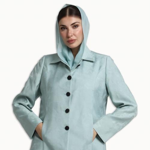 AB0057 - عباية بليزر كريب جاكار