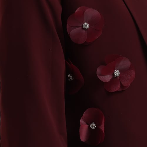 AB0004 – عباية بليزر الورد عنابي