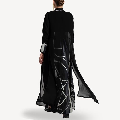 AB0041 – عباية شيرت أسود مع أبيض