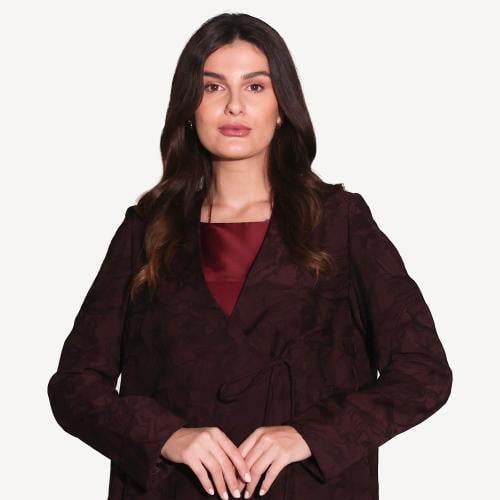 AB0032 - عباية بليزر بربطات على الجنب