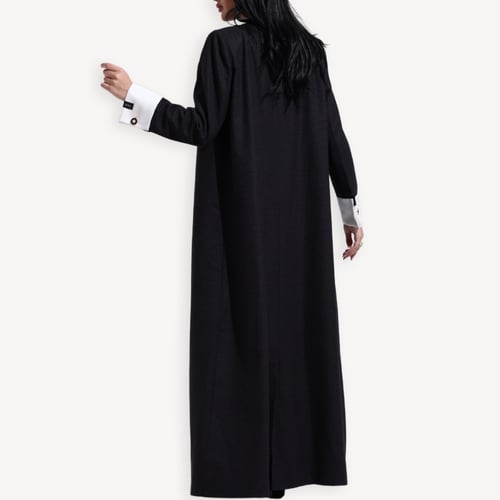 AB0038– عباية بليزر مع كم أبيض