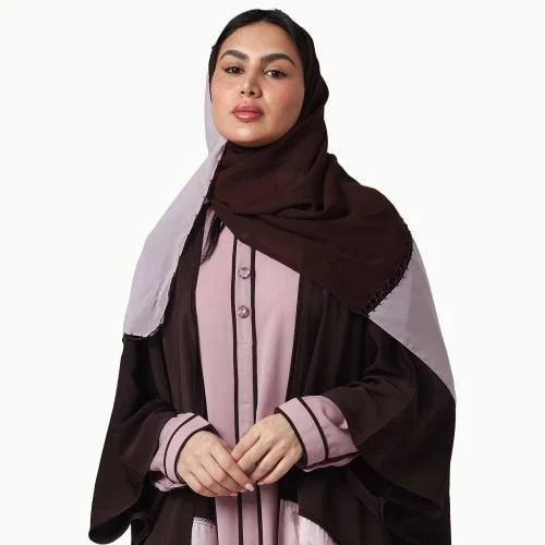 AB0118 – عباية بشت مع فستان ستايل قميص بينك