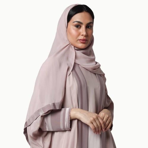 AB0124 – عباية نص بشت كريب + ياقة تفتة صالونة