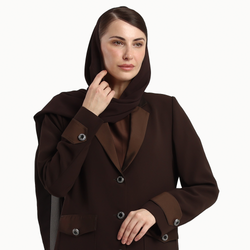 AB0130 - عباية بليزر ياقة تفتة