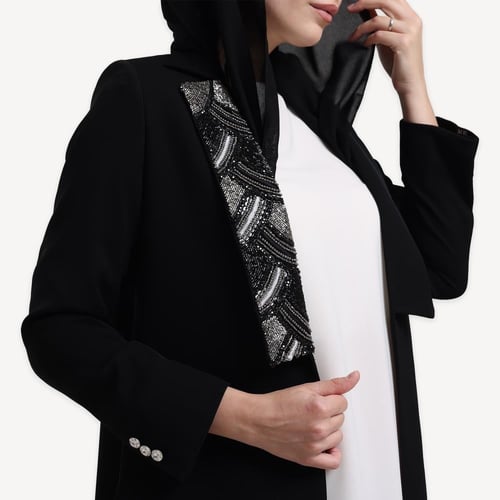 AB0051 – عباية بليزر ياقة شك