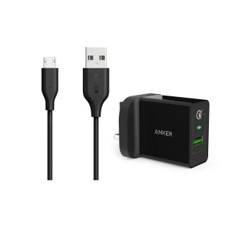 شاحن جداري أنكر بمنفذ واحد يدعم تقنية الشحن السريع...