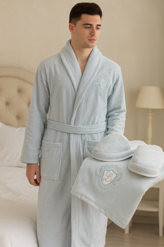 سماوي ناعم طقم نفر قطن