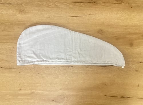 Soft silver hair towel, light cotton, natural