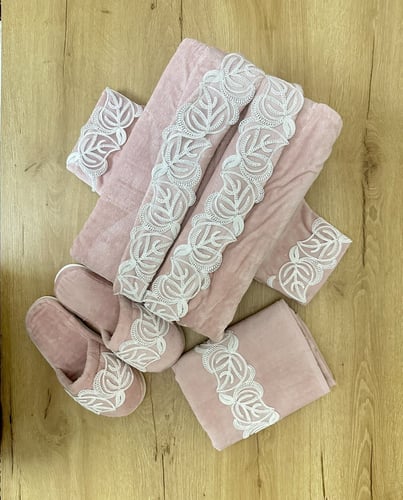 Powder | Cotton lace bathrobe set
