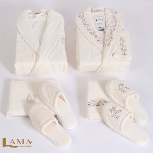 طقم LISBONنفرين قطن ناعم نقش أرواب فاخرة