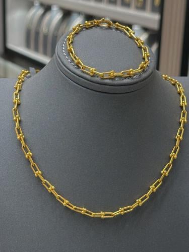 عقد وسوارة جنزير21k