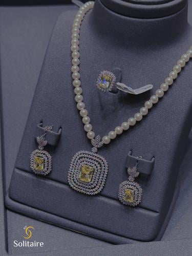 هاف ست فانسي لؤلؤ 18k