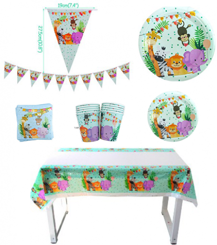 مجموعة حفلة حيوانات السفاري 42 قطعة