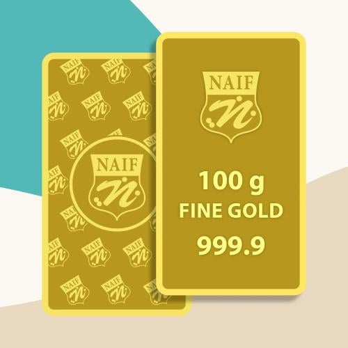 سبيكة ذهب بوزن 100 جرام عيار 24 قيراط