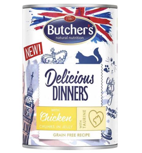معلبات بوتشرز ديليشوس دينر قطع دجاج في الجيلي 400غ...